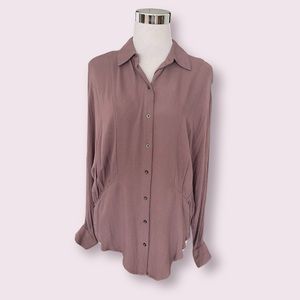 Free People Mauve Button-Up Blouse